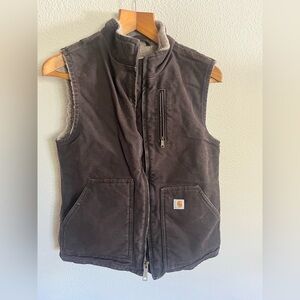 Carhartt Women's Utility Sherpa-Lined Brown Vest Size S (4/6)